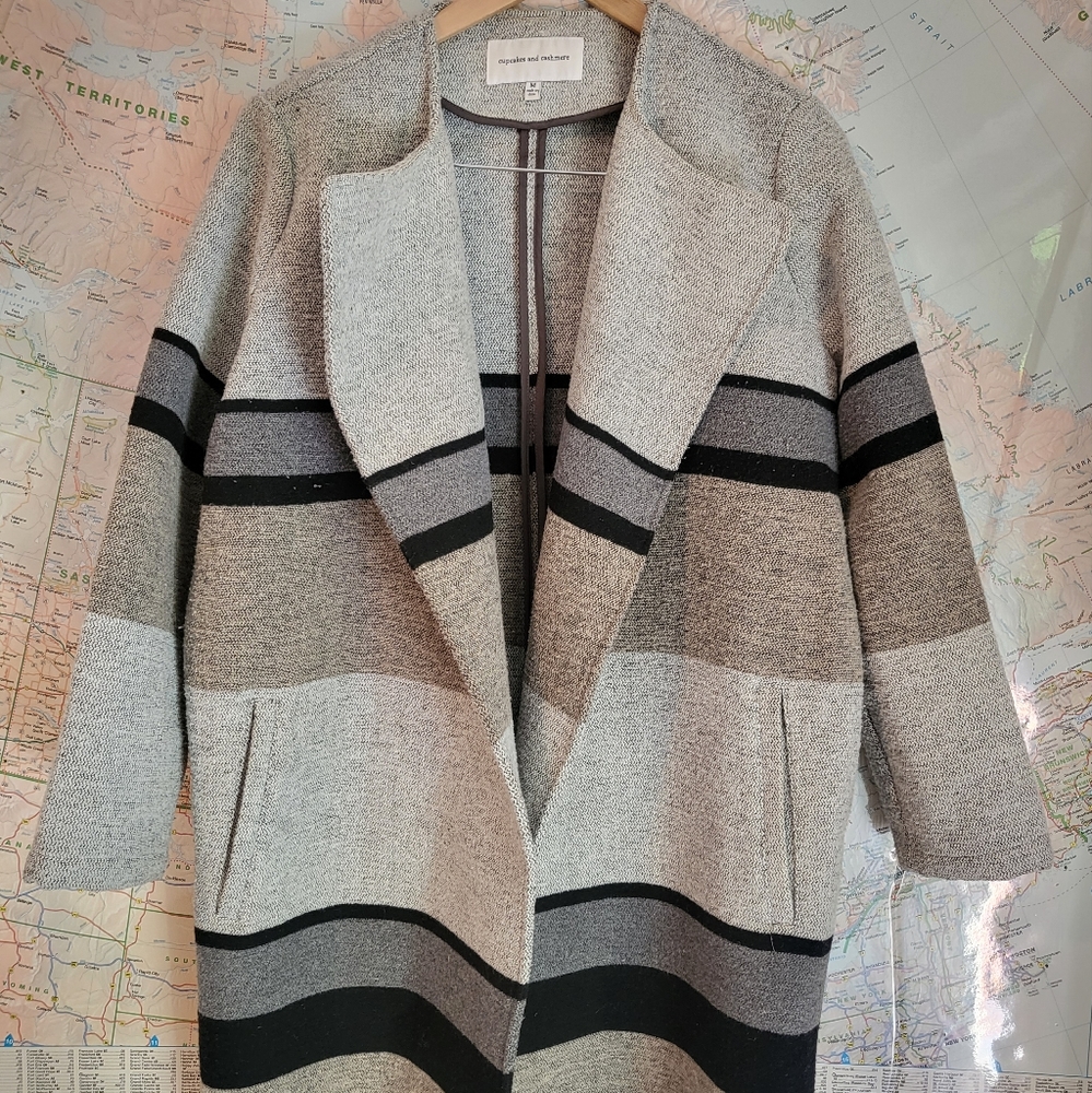 Cupcakes and cashmere overcoat blazer